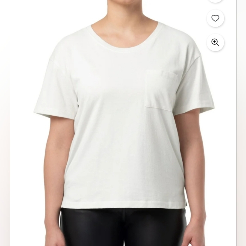 Women's Plain White T-Shirt Crew Relaxed Fit Time & Tru Boyfriend Tee